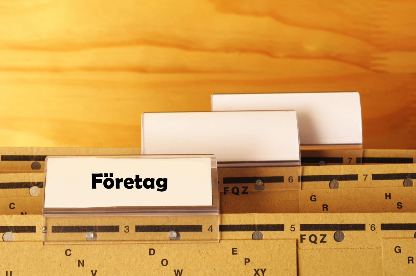 Lappar där det står Företag