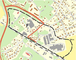 Karta över Mora by norra