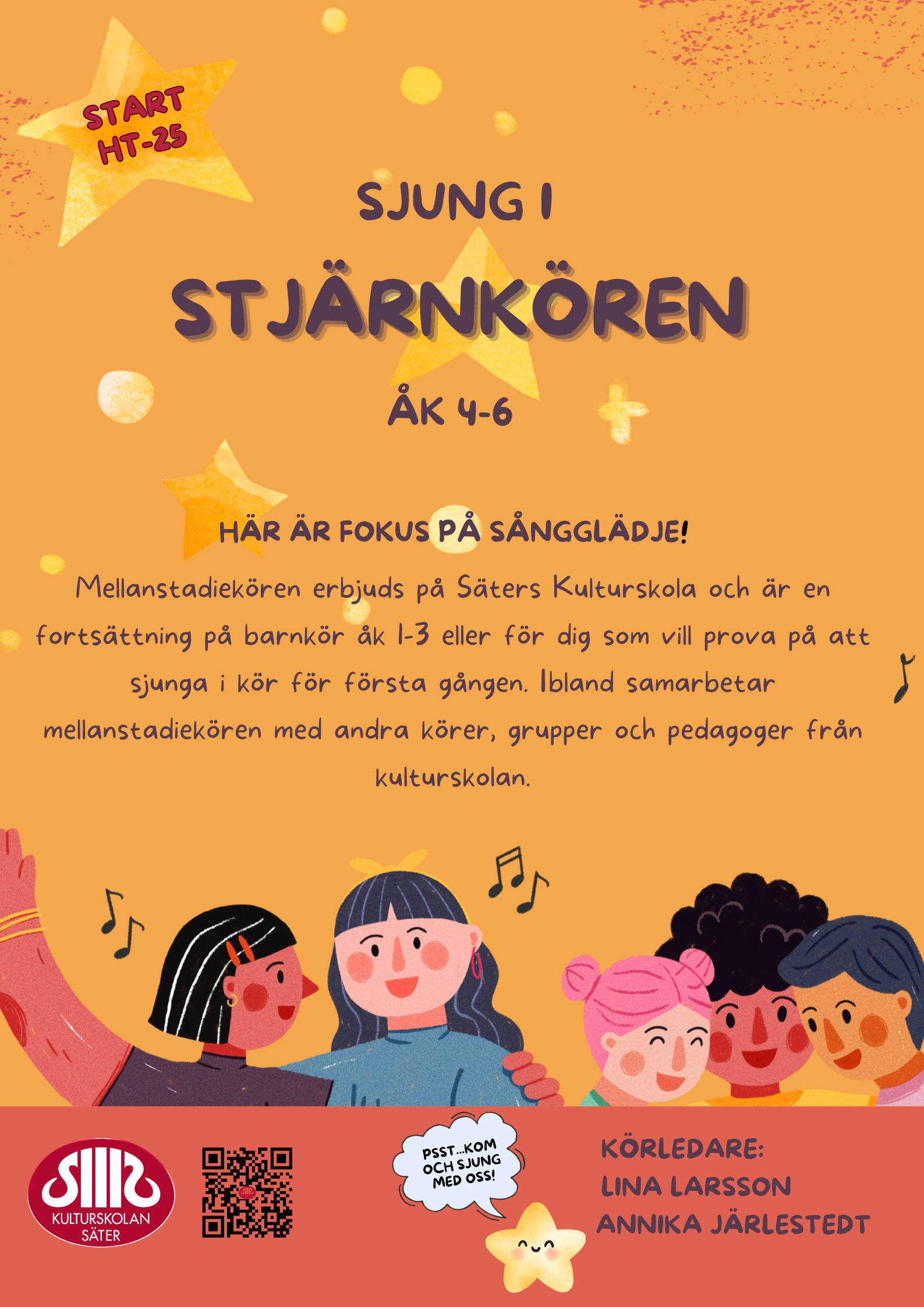 Affisch som informerar om körsång